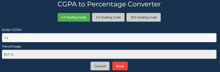 How to convert cgpa to percentage